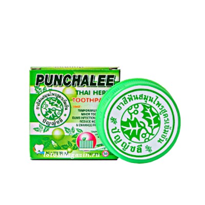 Тайская круглая травяная зубная паста 5 звезд Punchalee 25гр
